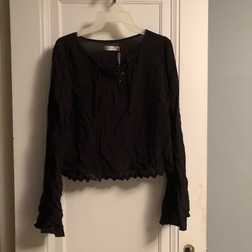 Black long sleeved top